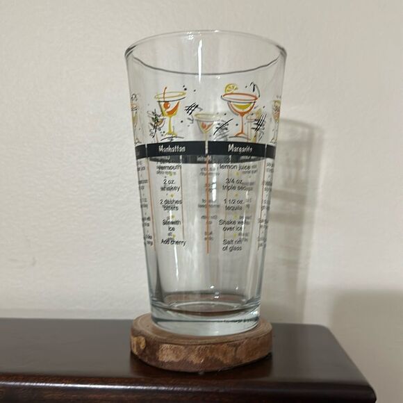 Vintage Cocktail Recipe Mixer Glass - Picture 1 of 6